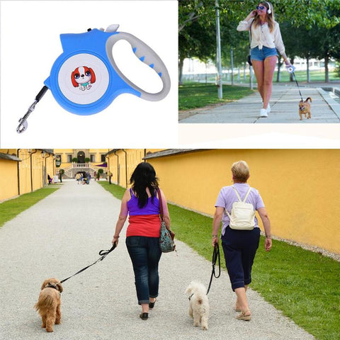 5M Automatic Retractable Pet Leash Flexible Dogs Cat Traction Rope w/Light