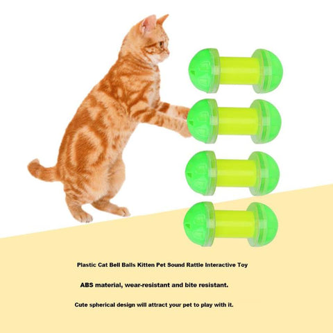12 PCS Plastic Small Cat Pet Sound Toy Cat ToysPet Interactive Playing Ball Toys With Small Bell Cat Products