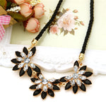MINHIN Brilliant Weave Flower Decoration Choker Necklace For Women Hot Sale Rhinestone Wedding Jewelry Rope Necklace Collares