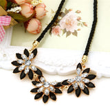 MINHIN Brilliant Weave Flower Decoration Choker Necklace For Women Hot Sale Rhinestone Wedding Jewelry Rope Necklace Collares