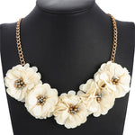 MINHIN Brilliant Weave Flower Decoration Choker Necklace For Women Hot Sale Rhinestone Wedding Jewelry Rope Necklace Collares