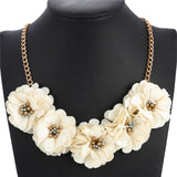 MINHIN Brilliant Weave Flower Decoration Choker Necklace For Women Hot Sale Rhinestone Wedding Jewelry Rope Necklace Collares