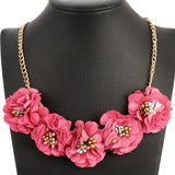 MINHIN Brilliant Weave Flower Decoration Choker Necklace For Women Hot Sale Rhinestone Wedding Jewelry Rope Necklace Collares