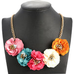 MINHIN Brilliant Weave Flower Decoration Choker Necklace For Women Hot Sale Rhinestone Wedding Jewelry Rope Necklace Collares