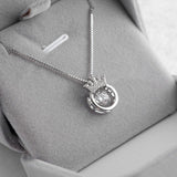 Fashion Personality Simple Necklace Designer Crown Pendant Hot Selling 925 Sterling Silver Necklace For Women Girl Gift