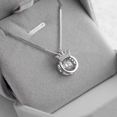 Fashion Personality Simple Necklace Designer Crown Pendant Hot Selling 925 Sterling Silver Necklace For Women Girl Gift