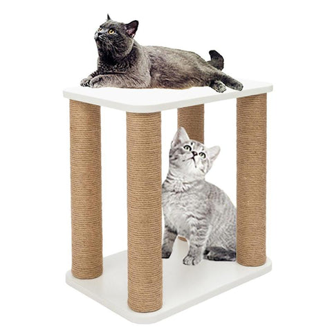 Nordic Style Wood Hemp Rope Cat Tree Cat Climbing Frame Cats Jumping Toy E5M1