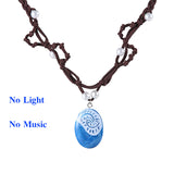 BOAKO Moana Necklace LED Music Sound Ocean Romance Rope Chain Necklaces Blue Stone Te Fiti Heart Pendants Necklace collar mujer