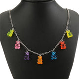 1PC Cute  Multicolor Resin gummy bear necklace for children Birthday Gift Woman Jewelry