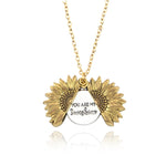 2019 New Arrival You Are My Sunshine Necklace Alloy Customized Open Locket Sunflower Pendant Necklace Women Gift Dropshipping