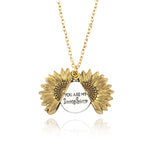 2019 New Arrival You Are My Sunshine Necklace Alloy Customized Open Locket Sunflower Pendant Necklace Women Gift Dropshipping