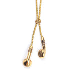 Fashion Jewelry Men Necklace Hip Hop Music Headphone Pendant Necklaces Cool Gifts Mens Long Chain gold silver color kolye