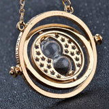 Retro Triangle Round Sweater Chain Necklace Jewelry Movie Harri Pot Time Hourglass Turner Magic School Badge Pendant for Fans