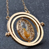 Retro Triangle Round Sweater Chain Necklace Jewelry Movie Harri Pot Time Hourglass Turner Magic School Badge Pendant for Fans