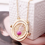 Retro Triangle Round Sweater Chain Necklace Jewelry Movie Harri Pot Time Hourglass Turner Magic School Badge Pendant for Fans