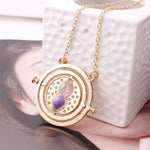 Retro Triangle Round Sweater Chain Necklace Jewelry Movie Harri Pot Time Hourglass Turner Magic School Badge Pendant for Fans
