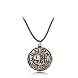 Retro Triangle Round Sweater Chain Necklace Jewelry Movie Harri Pot Time Hourglass Turner Magic School Badge Pendant for Fans