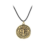 Retro Triangle Round Sweater Chain Necklace Jewelry Movie Harri Pot Time Hourglass Turner Magic School Badge Pendant for Fans