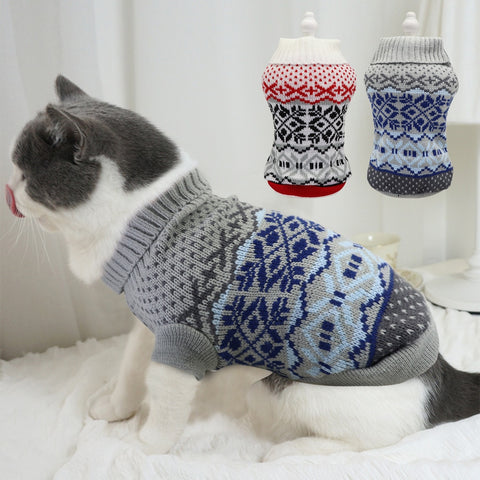 Christmas Pet Cat Clothes Winter Cat Dog Seweater Pet Puppy Coat Jacket Knitted Clothing For Small Medium Dogs Cats Chihuahua