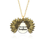 2019 New Arrival You Are My Sunshine Necklace Alloy Customized Open Locket Sunflower Pendant Necklace Women Gift Dropshipping