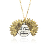 2019 New Arrival You Are My Sunshine Necklace Alloy Customized Open Locket Sunflower Pendant Necklace Women Gift Dropshipping