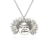 2019 New Arrival You Are My Sunshine Necklace Alloy Customized Open Locket Sunflower Pendant Necklace Women Gift Dropshipping