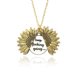 2019 New Arrival You Are My Sunshine Necklace Alloy Customized Open Locket Sunflower Pendant Necklace Women Gift Dropshipping