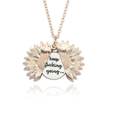 2019 New Arrival You Are My Sunshine Necklace Alloy Customized Open Locket Sunflower Pendant Necklace Women Gift Dropshipping