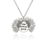 2019 New Arrival You Are My Sunshine Necklace Alloy Customized Open Locket Sunflower Pendant Necklace Women Gift Dropshipping