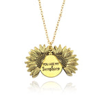 2019 New Arrival You Are My Sunshine Necklace Alloy Customized Open Locket Sunflower Pendant Necklace Women Gift Dropshipping