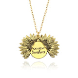2019 New Arrival You Are My Sunshine Necklace Alloy Customized Open Locket Sunflower Pendant Necklace Women Gift Dropshipping