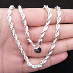 925 Sterling Silver Necklace Twisted Singapore Chain Silver Jewelry Women Necklace Men Jewelry Accessories 4MM 16-24inch