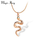 Magic Ikery Gold Color Snake Necklace 2016 Hot Selling Animal Pendants Necklace Fashion Jewelry for Women Party MKY2216