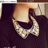 Fashion Statement Choker Necklace Chain Neoglory Crystals Maxi Boho Chokers clavicle Meaeguet Large Pendant Necklace Jewelry