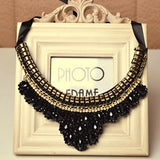 Fashion Statement Choker Necklace Chain Neoglory Crystals Maxi Boho Chokers clavicle Meaeguet Large Pendant Necklace Jewelry