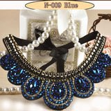 Fashion Statement Choker Necklace Chain Neoglory Crystals Maxi Boho Chokers clavicle Meaeguet Large Pendant Necklace Jewelry