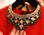 Fashion Statement Choker Necklace Chain Neoglory Crystals Maxi Boho Chokers clavicle Meaeguet Large Pendant Necklace Jewelry