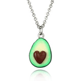 OATHYAN Newest Fashion Fruit Avocado Pendants Heart Long Chain Necklaces For Women Lovers' Best Friend Necklace Gifts Jewelry