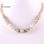 Free Shipping Natural Stones Round Beads Blue Sandstone Crystal Malachite Quartz Azurite Howlite Onyx Necklace 18" 1Pcs