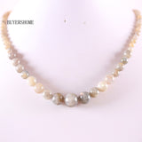 Free Shipping Natural Stones Round Beads Blue Sandstone Crystal Malachite Quartz Azurite Howlite Onyx Necklace 18" 1Pcs