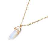 Hot sale Hexagonal Column Quartz Necklaces Pendants Fashion Natural Stone Bullet Pink Crystal Pendant Necklace For Women Jewelry