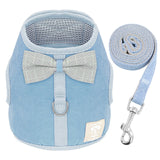 Small Puppy Cat Dog Harness Vest Cute Bowknot Mesh Pet Harness Leash Set Adjustable For Small Medium Dogs Cats Chihuahua Pink