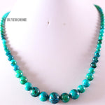 Free Shipping Natural Stones Round Beads Blue Sandstone Crystal Malachite Quartz Azurite Howlite Onyx Necklace 18" 1Pcs