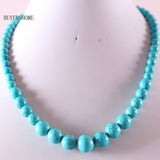 Free Shipping Natural Stones Round Beads Blue Sandstone Crystal Malachite Quartz Azurite Howlite Onyx Necklace 18" 1Pcs