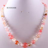 Free Shipping Natural Stones Round Beads Blue Sandstone Crystal Malachite Quartz Azurite Howlite Onyx Necklace 18" 1Pcs