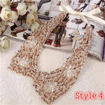 Hot sell Fashion women crystal multicolor flowers beads gold chain Ribbon Fake collar Choker Necklaces 12 Styles U choose