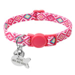 Quick Release Kitten Cat Collar Personalized Pet Puppy Cat Collars With Bell Cat Tag Collar Safety Adjustable For Small Dog Cats