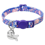 Quick Release Kitten Cat Collar Personalized Pet Puppy Cat Collars With Bell Cat Tag Collar Safety Adjustable For Small Dog Cats