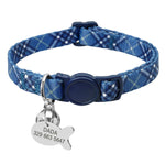 Quick Release Kitten Cat Collar Personalized Pet Puppy Cat Collars With Bell Cat Tag Collar Safety Adjustable For Small Dog Cats