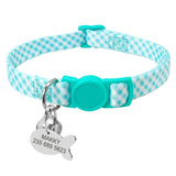 Quick Release Kitten Cat Collar Personalized Pet Puppy Cat Collars With Bell Cat Tag Collar Safety Adjustable For Small Dog Cats